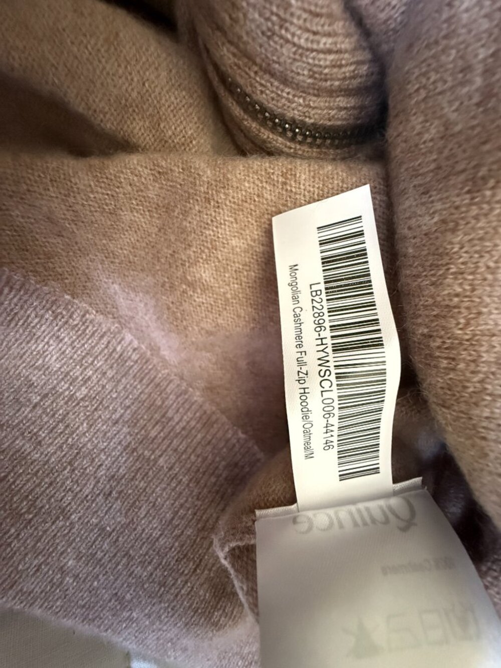 Quince Mongolian Cashmere Full Zip Hoodie Oatmeal M NWT - Picture 8 of 9